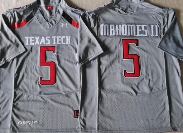 Men's Texas Longhorns Patrick Mahomes #5 Gray Team Jersey